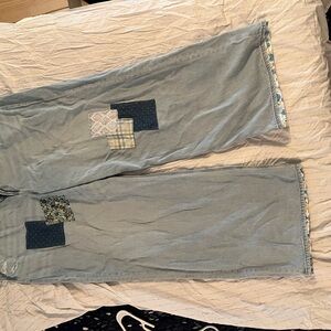 American Eagle Outfitters Light Blue Flare Jeans with Patchwork